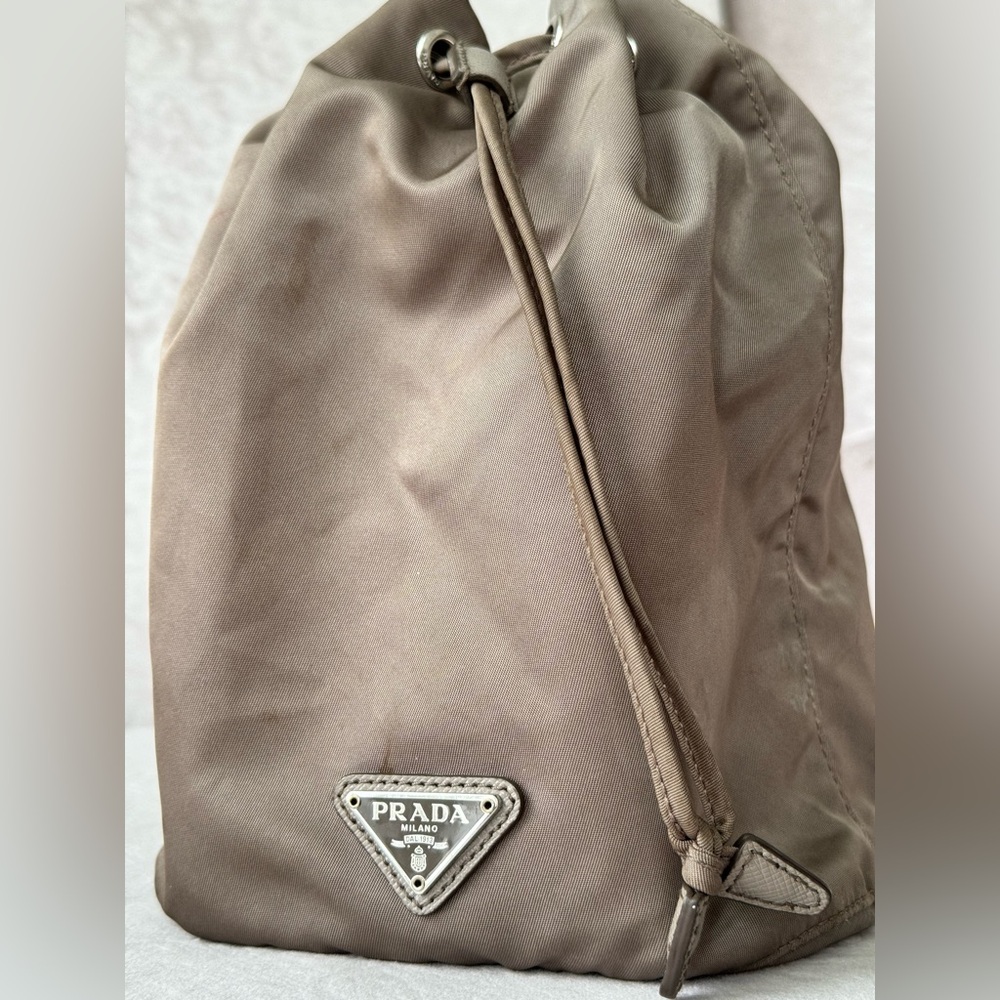 Auth Prada Drawstring Nylon Pouch